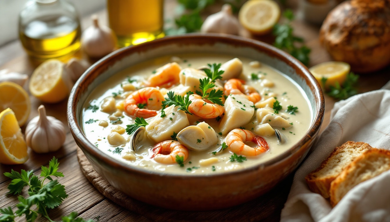 découvrez la bourride, une recette traditionnelle provençale savoureuse à base de poisson frais et d'aïoli maison, parfaite pour les amateurs de cuisine méditerranéenne.